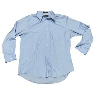Croft & Barrow Men's Classic Light Blue Pinpoint Non Iron Dress Shirt 17 32/33